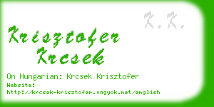 krisztofer krcsek business card